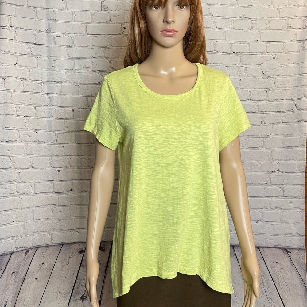 New Chico's The Ultimate Hi-Low Yellow Tee Size 1 US M
